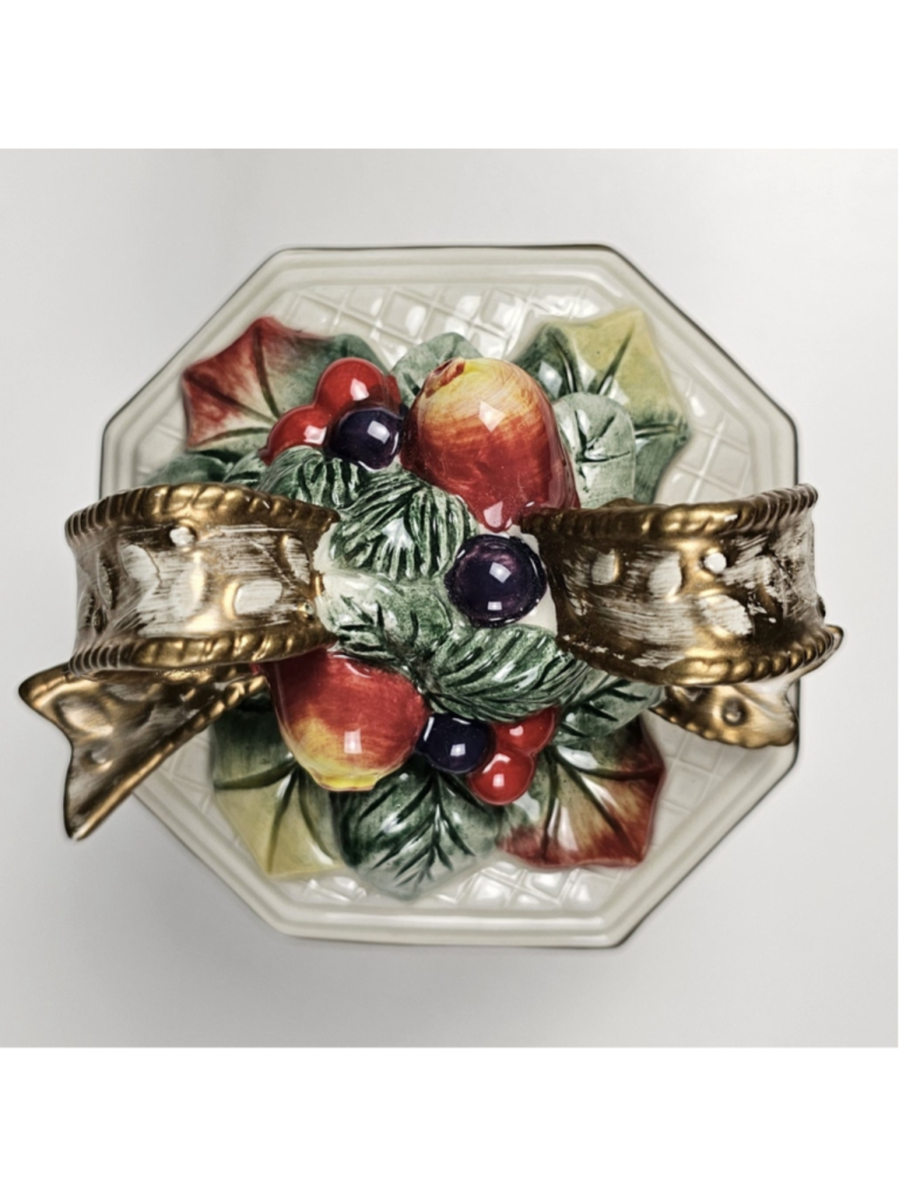 Vintage Fitz and Floyd Snowy Woods Lidded Trinket Box Candy Dish 1996 With Box - Picture 11 of 13